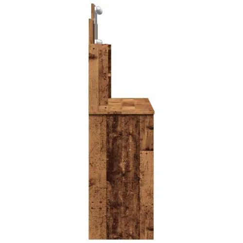 Toaletni stol s LED svjetlima Staro drvo 96x40x142 cm - Staro drvo Cijena