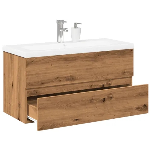 Ormarić za Lavabo - Umivaonik s ugradbenim umivaonikom Artisan hrast - hrast artisan 90 x 38.5 x 45 cm 1 bez slavine i odvoda Cijena