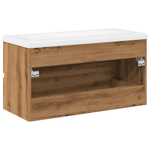 Ormarić za Lavabo - Umivaonik s ugradbenim umivaonikom Artisan hrast - hrast artisan 90 x 38.5 x 45 cm bez slavine i odvoda Cijena