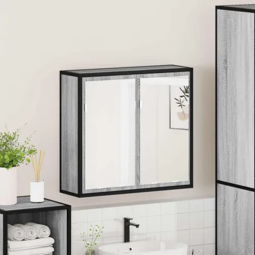 Kupaonski ormarić s ogledalom sivi Sonoma 65x20x60 cm - Sivi hrast sonoma 1 Cijena