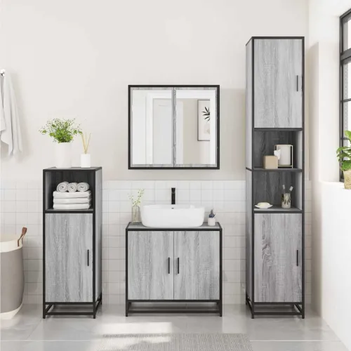 Kupaonski ormarić s ogledalom sivi Sonoma 65x20x60 cm - Sivi hrast sonoma 1 Cijena