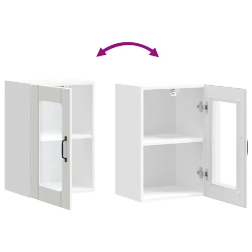 Kuhinjski zidni ormarić sa staklenim vratima Lucca bijeli - Bijela 1 1x zidni stakleni ormarić (1 vrata) 40 cm širok 60 cm visok Cijena