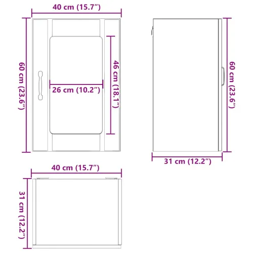 Kuhinjski zidni ormarić sa staklenim vratima Lucca bijeli - Bijela 1 1x zidni stakleni ormarić (1 vrata) 40 cm širok 60 cm visok Cijena