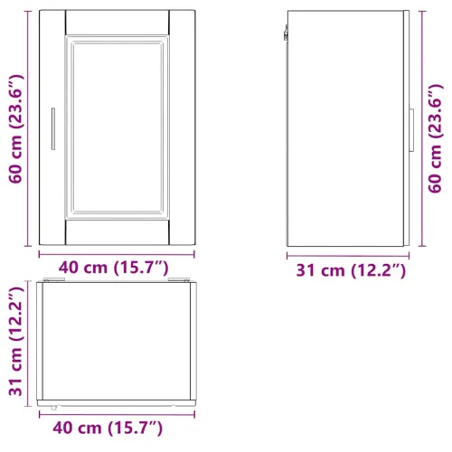 Kuhinjski zidni ormarić Porto bijeli konstruirano drvo - Bijela 1 1x zidni ormarić (1 vrata) 40 cm širok 60 cm visok 1 Cijena