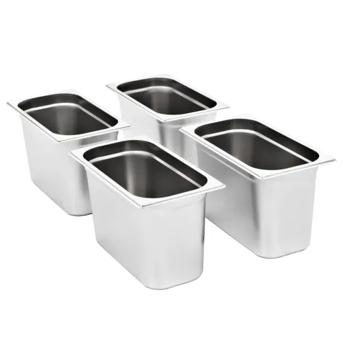 Posude Gastronorm 4 kom GN 1/3 200 mm od nehrđajućeg čelika - 325 x 176 x 200 mm Cijena