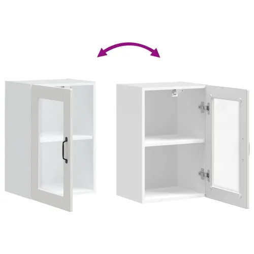 Kuhinjski zidni ormarić sa staklenim vratima Porto bijeli - Bijela 1 1x zidni stakleni ormarić (1 vrata) 40 cm širok 60 cm visok Cijena