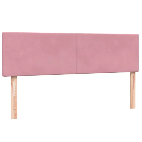 Box Spring krevet s madracem i LED ružičasti 140x220 cm baršun - Ružičasta 140 x 220 cm Gladak dizajn Cijena