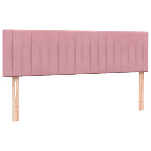 Box Spring krevet s madracem i LED ružičasti 140x220 cm baršun - Ružičasta 140 x 220 cm Okomite pruge Cijena