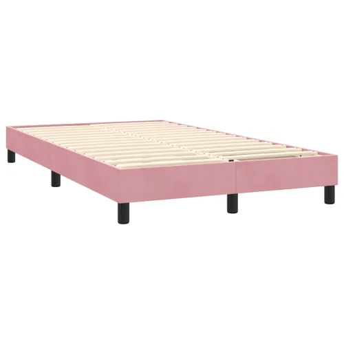 Box Spring krevet s madracem i LED ružičasti 140x220 cm baršun - Ružičasta 140 x 220 cm Okomite pruge Cijena