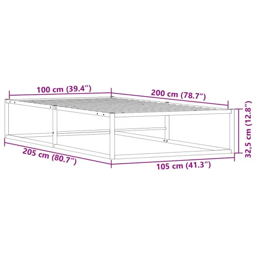 Okvir kreveta bez madraca Bijeli 100x200 cm Metalni - Bijela 100 x 200 cm Cijena