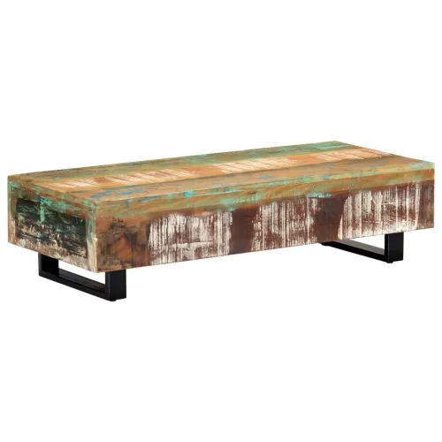 Stolić za kavu od obnovljenog drva i čelika 120 x 50 x 30 cm Cijena