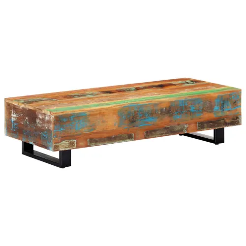 Stolić za kavu od obnovljenog drva i čelika 120 x 50 x 30 cm Cijena