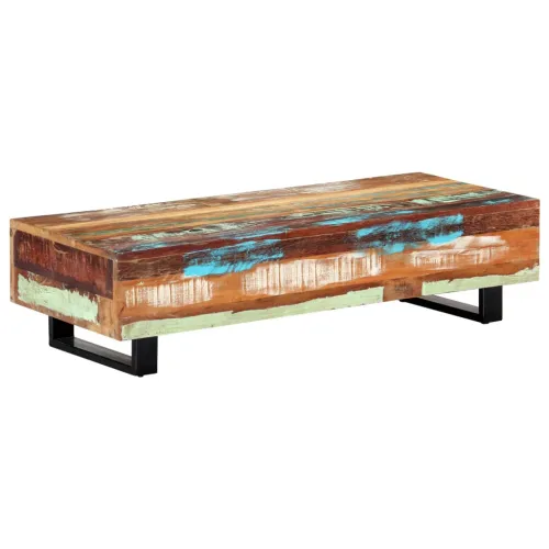 Stolić za kavu od obnovljenog drva i čelika 120 x 50 x 30 cm Cijena