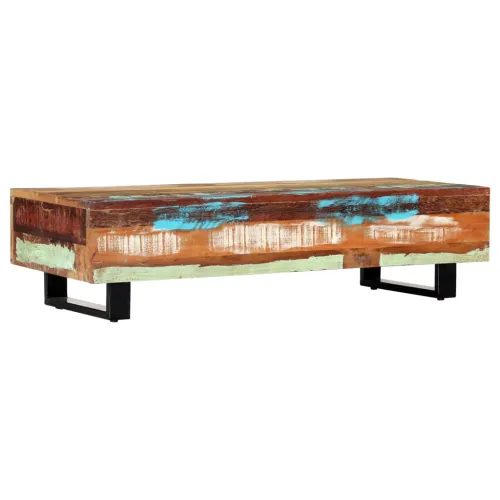 Stolić za kavu od obnovljenog drva i čelika 120 x 50 x 30 cm Cijena