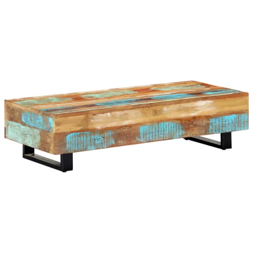 Stolić za kavu od obnovljenog drva i čelika 120 x 50 x 30 cm Cijena