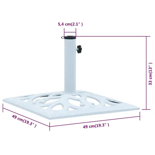 Stalak za suncobran bijeli 12 kg 49 cm od lijevanog željeza - Bijela 49 x 49 x 33 cm Cijena