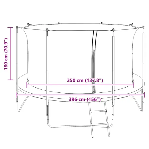 Sigurnosna mreža za okrugli trampolin od 3,96 m - 3.96 m Cijena