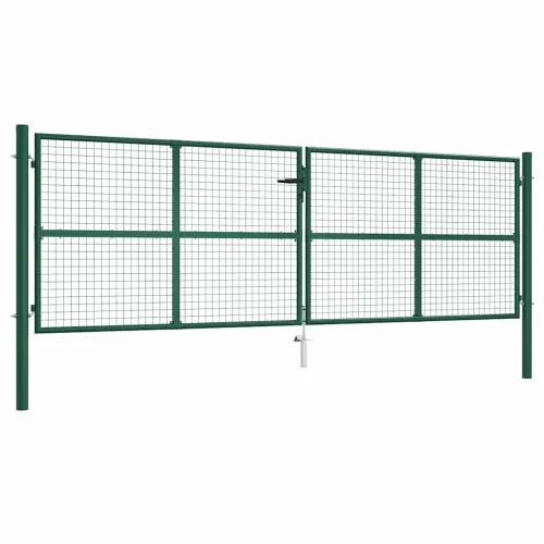 Vrtna mrežasta vrata od čelika 400x125 cm zelena - 390 x 125 cm Cijena