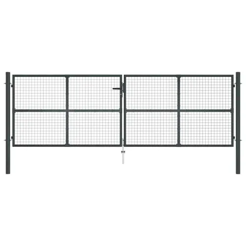 Dvorišna vrata - Vrtna vrata od mrežastog čelika 400x125 cm siva - 400 x 175 cm Cijena
