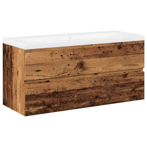 Ormarić za Lavabo - Umivaonik s ugradbenim umivaonikom Staro drvo - Staro drvo 100 x 38.5 x 45 cm bez slavine i odvoda Cijena
