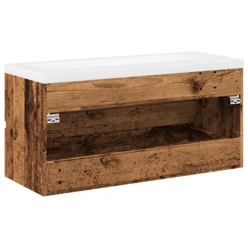Ormarić za Lavabo - Umivaonik s ugradbenim umivaonikom Staro drvo - Staro drvo 100 x 38.5 x 45 cm bez slavine i odvoda Cijena