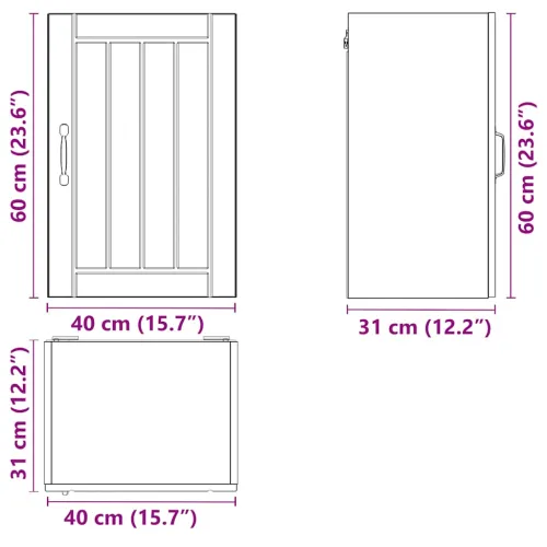 Kuhinjski zidni ormarić Lucca boja hrasta konstruirano drvo - Smeđi hrast 1 1x zidni ormarić (1 vrata) 40 cm širok 60 cm visok 1 Cijena
