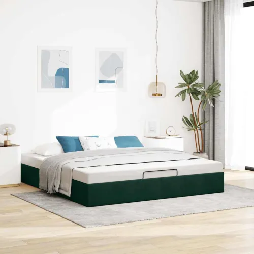 otoman okvir kreveta bez madraca 160x200 cm baršunasti - Tamnozelena 160 x 200 cm Tamnozelena 160 x 200 cm Cijena