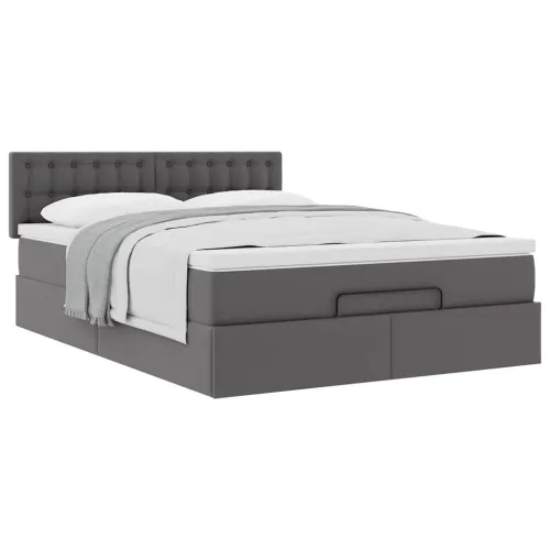 otoman krevet s madracem sivi 140x190cm umjetna koža - Siva 140 x 190 cm Siva 140 x 190 cm Cijena