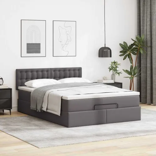 otoman krevet s madracem sivi 140x190cm umjetna koža - Siva 140 x 190 cm Siva 140 x 190 cm Cijena