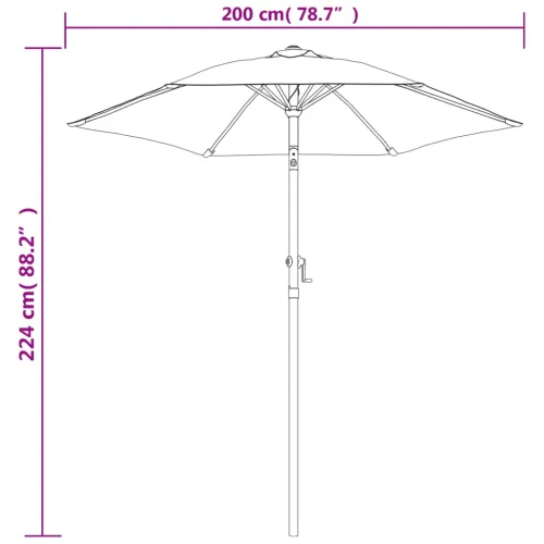 Suncobran antracit 200 x 224 cm aluminijski - Antracit Cijena