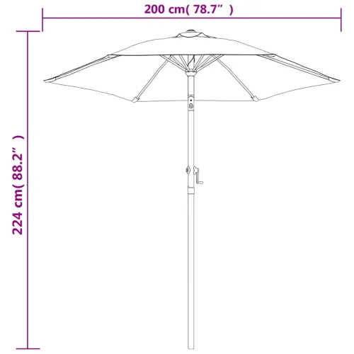 Suncobran crni 200 x 224 cm aluminijski - Crna Cijena