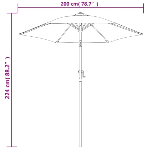 Suncobran plavi 200 x 224 cm aluminijski - Plava Cijena