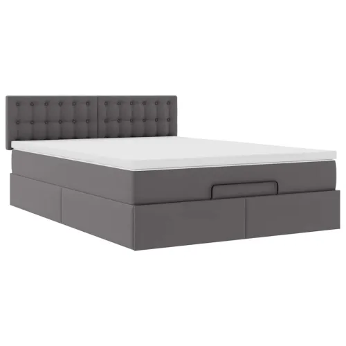 otoman krevet s madracima i LED sivi 140x190cm umjetna koža - Siva 140 x 190 cm Siva 140 x 190 cm Cijena