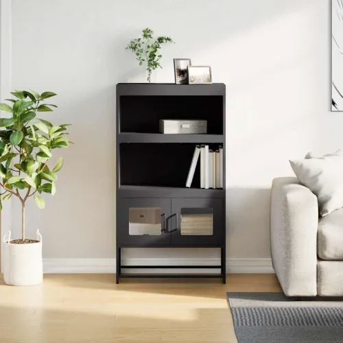 Visoka ploča crna 68x39x123 cm čelik - Crna 1 Cijena