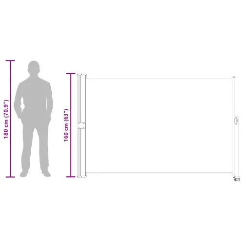 Uvlačiva bočna tenda za terasu 160 x 300 cm plava - Plava 160 x 300 cm Cijena