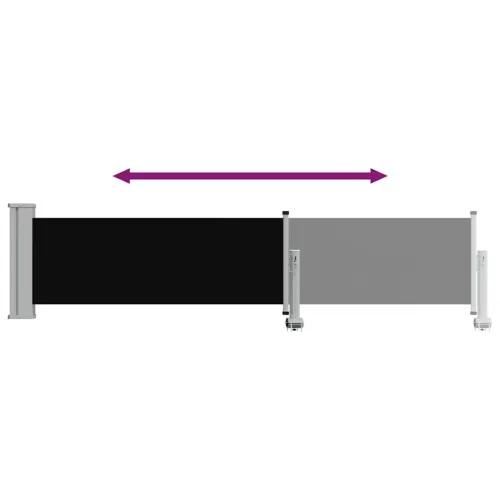 Uvlačiva bočna tenda za terasu 60 x 300 cm crna - Crna 60 x 300 cm Cijena