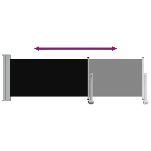 Uvlačiva bočna tenda za terasu 80 x 300 cm crna - Crna 80 x 300 cm Cijena