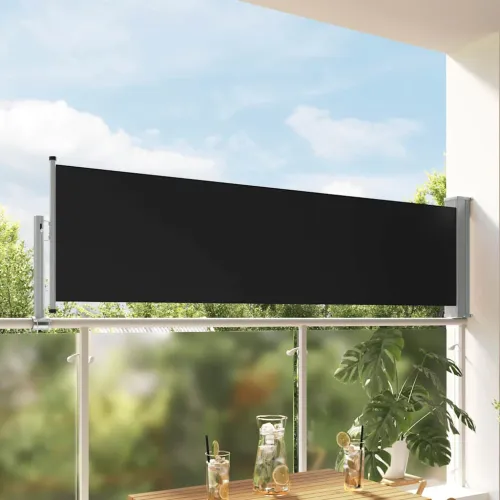 Uvlačiva bočna tenda za terasu 80 x 300 cm crna - Crna 80 x 300 cm Cijena