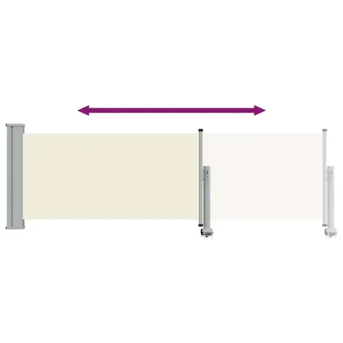 Uvlačiva bočna tenda za terasu 80 x 300 cm krem - Krema 80 x 300 cm Cijena