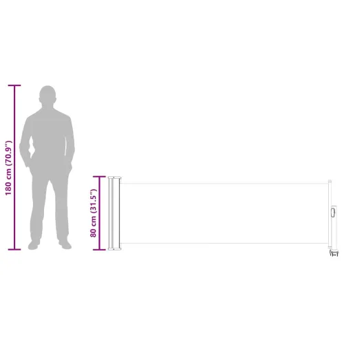 Uvlačiva bočna tenda za terasu 80 x 300 cm siva - Siva 80 x 300 cm Cijena