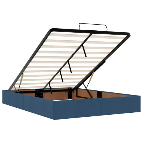 otoman krevet s madracem plavi 140x190cm od tkanine - Plava 140 x 190 cm Blok s kvadratima Plava Cijena