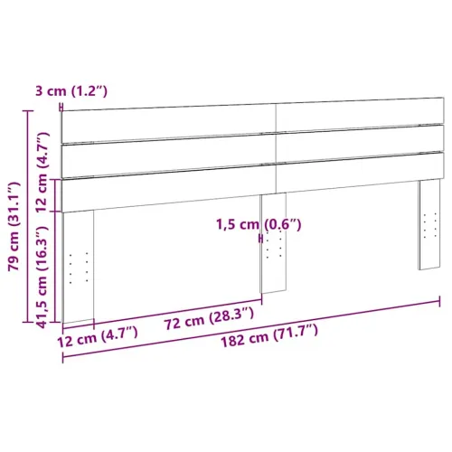 Uzglavlje 180 cm Masivno drvo Hrast - 180 cm 1 Cijena