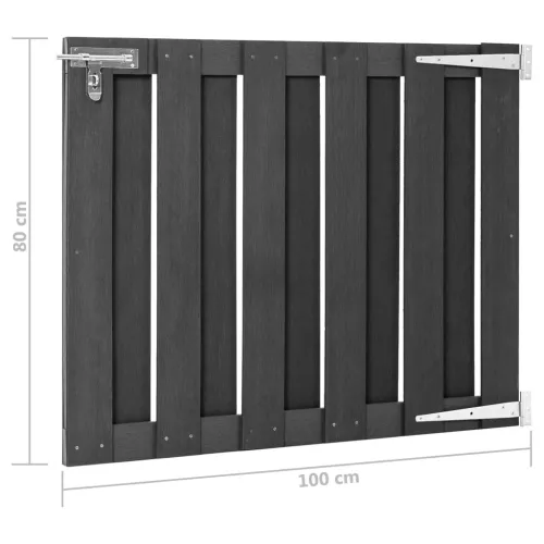 Dvorišna vrata - Vrtna vrata od WPC-a 100 x 80 cm siva - Siva 100 x 80 cm 100 x 80 cm Siva Cijena