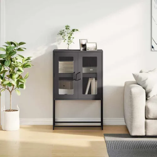 Visoka ploča crna 68x39x107 cm čelik - Crna 1 Cijena