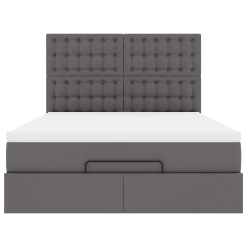 otoman krevet s madracima i LED sivi 140x190cm umjetna koža - Siva 140 x 190 cm Siva 140 x 190 cm Cijena