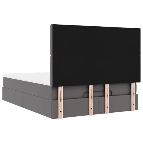 otoman krevet s madracima i LED sivi 140x190cm umjetna koža - Siva 140 x 190 cm Siva 140 x 190 cm Cijena