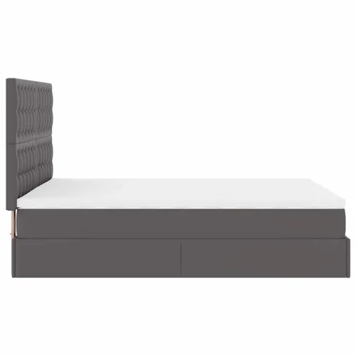 otoman krevet s madracima i LED sivi 140x190cm umjetna koža - Siva 140 x 190 cm Siva 140 x 190 cm Cijena