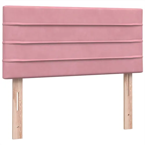 Box Spring krevet s madracem ružičasti 90x210 cm samt - Ružičasta 90 x 210 cm vodoravne pruge Ružičasta Cijena