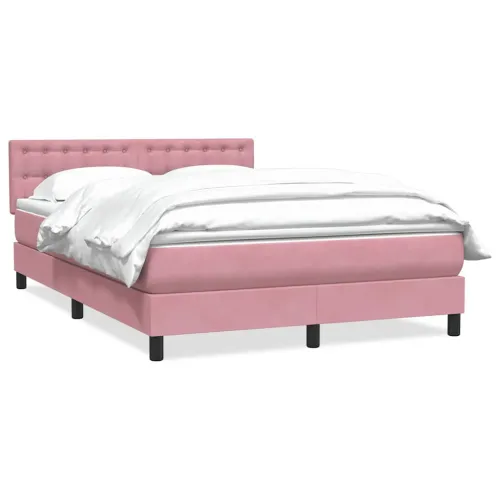 Box Spring krevet s madracem ružičasti 140x220 cm baršun - Ružičasta 140 x 220 cm gumbi Ružičasta Cijena