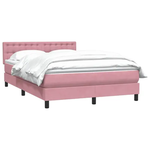 Box Spring krevet s madracem ružičasti 140x220 cm baršun - Ružičasta 140 x 220 cm gumbi Ružičasta Cijena